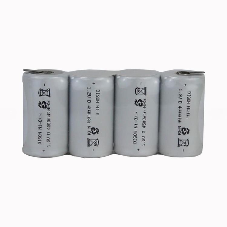High Capacity 4.8V 4500mAh D Rechargeable NiCd High Temperature Battery Pack For Emergency Lighting