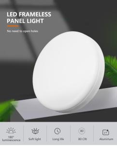 China Office Hotel Round White Surface Frameless SMD 24w Led Panel Light factory