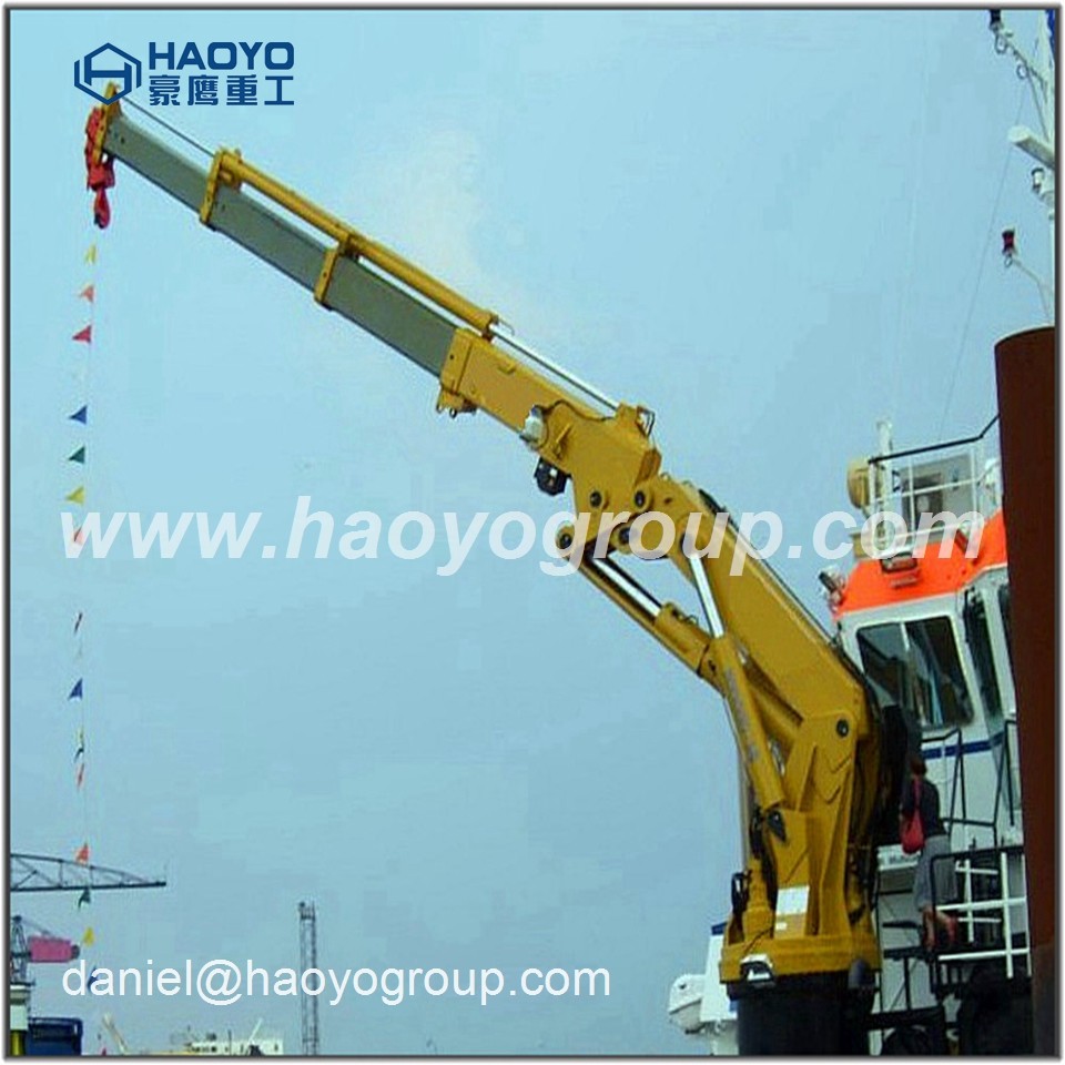 Hydraulic Telescopic Knuckle Boom Marine crane Provision Ship Crane For Sale
