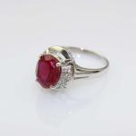 White Gold Plated 925 Silver Jewelry 8mmx10mm Oval Pink Cubic Zircon Ring(R0076)
