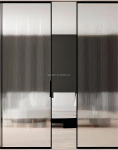China Customized Color Frosted Glass Door Fluted Moru Tempered Glass for Interior Home Decoration factory