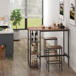 Small Bar Table with Shelves, Bar Table with Storage Shelves, Industrial Bar