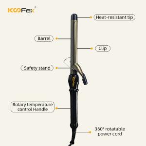 China Anti Frizz Ceramic Hair Curling Wand , 60-120W Dual Voltage Curling Iron factory
