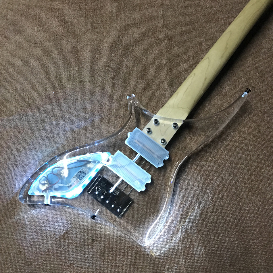 High quality LED light acrylic electric guitar rosewood fingerboard, free shipping