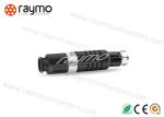 9 Pins Metal Waterproof Power Connector , Coaxial Power Connector Black Coloe