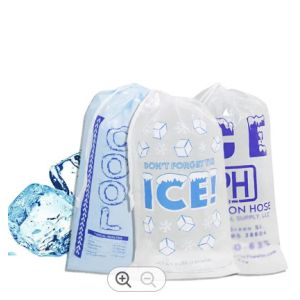Recycle Poly Plastic Ice Bags Drawstring LDPE Wicket Bag Ice Delivery