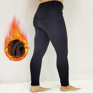 China Side Pocket Horse Riding Pants Brushed Keep Warm Equestrian Riding Leggings factory