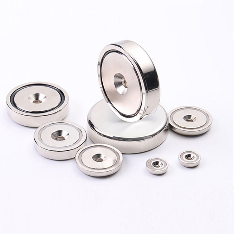 N52 Rare Earth Neodymium Disc Round Magnet With Countersunk Hole Pot Magnetic Materials