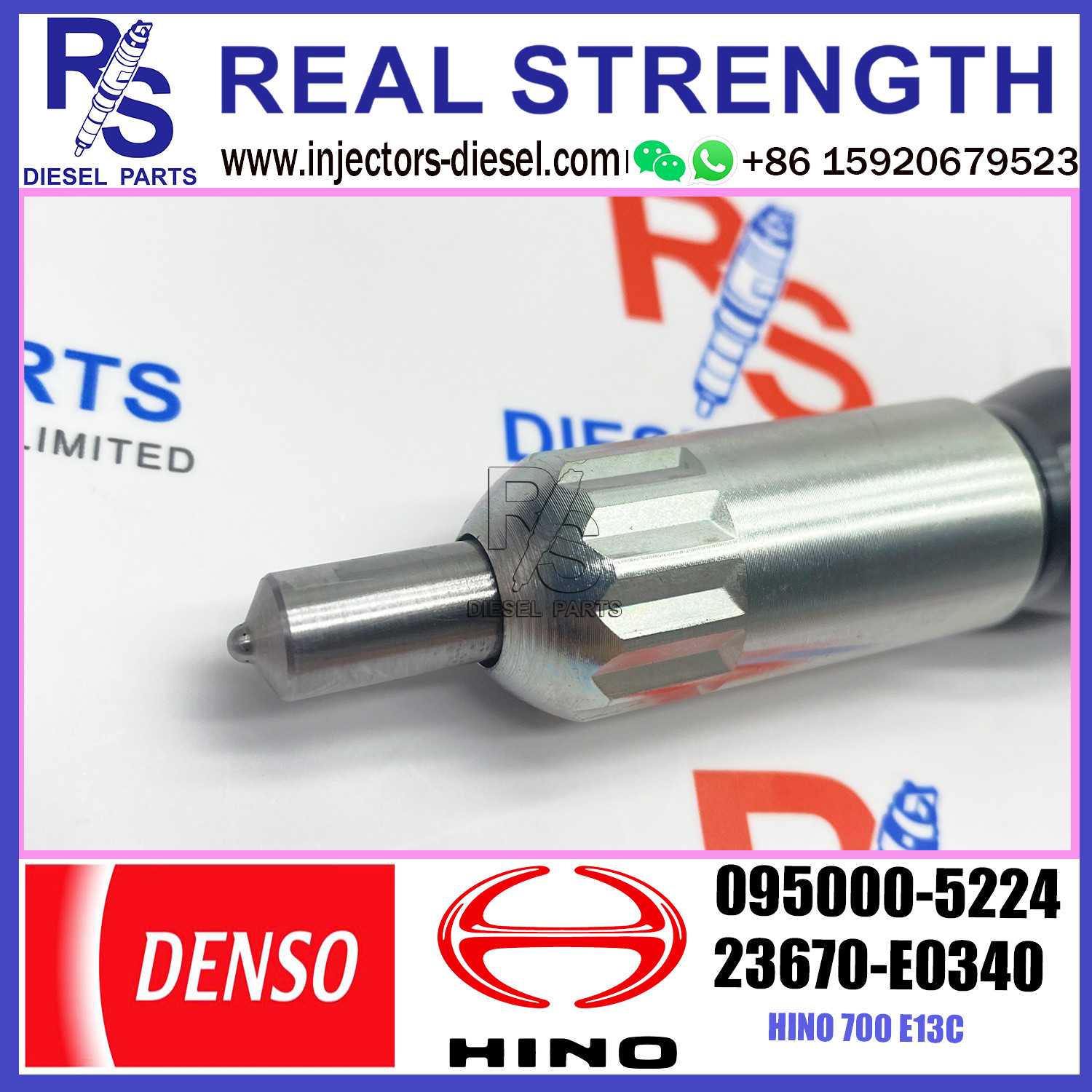 Diesel Hino 700 Series E13C Engine Fuel Injector Replacement Parts 095000-5223 23670-E0340