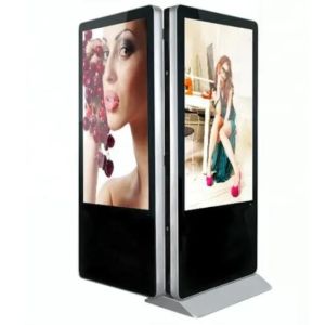 Double Sides Indoor Portable LCD Information Kiosk LCD Poster Display With Wifi