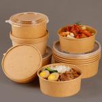 Disposable Paper Cups Round Food Container Biodegradable Take Away Fast Food