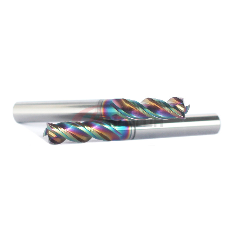 6mm 1/4 Inch DLC Coating 3 Flutes High Performance End Mills For Aluminum