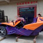 outdoor garden decorative statue Ferrari car model multi-color fiberglass as in