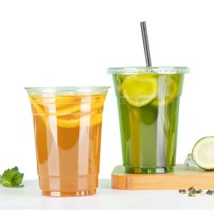 China Oripack Disposable Boba Cups 32 Oz Pet Plastic Cups Heat Sealing factory