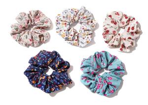 China Forest vintage floral scrunchie hair rope French collar-fabric head rope Korean hair accessories woman factory