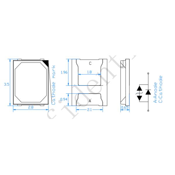 High Reliability 2835 SMD LED Diode Light Emitting For Car Tail Light / Running Light