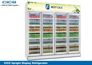 China Full Glass Tall Upright Display Refrigerator , 4 Door Upright Fridge factory