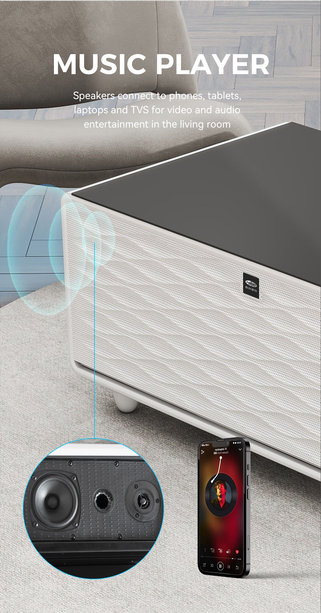 Household Electric Mini Fridge with Multifunctional Frozen Drawer and Wireless Charging