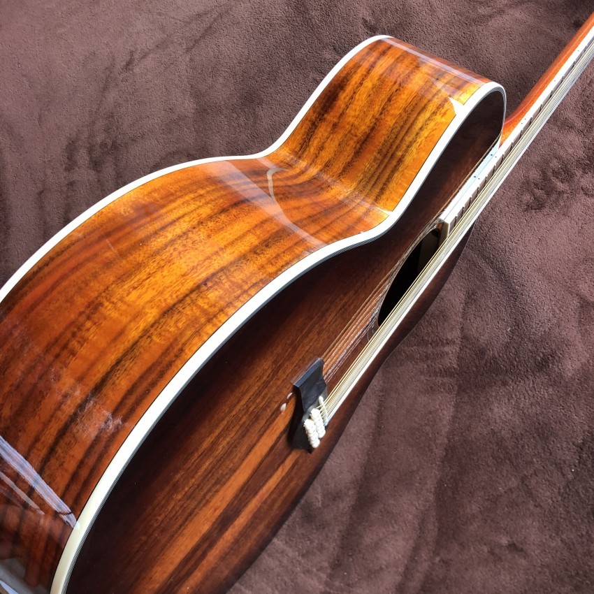 Custom 43 Inch JUMBO Style KOA Wood Acoustic Guitar With Rosewood Fingerboard Mahogany Body KOA Back Side