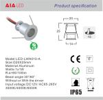 1W mini recessed mounted indoor dimmable LED spot light led cabinet light led