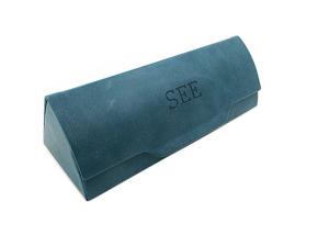 China Special Design Blue Pu Reading Glass Cases With Logo - See Printing On It factory