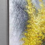 Hand Painted Modern Abstract Landscape Fortune Golden Leaf Texture Oil Painting