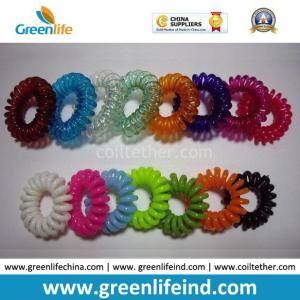China Small Size Colorful Plastic Spiral Wrist Strap for Hair Using factory