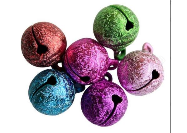wrinkle colorful Brass bell, metal jingle bell for Christmas decoration supplier