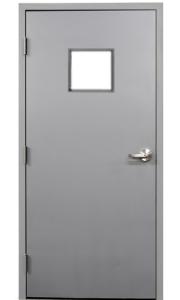 China 1 2 3 Hours Metal Security Fire Rated Steel Door 50mm Panel 115mm Depth With Hinges factory