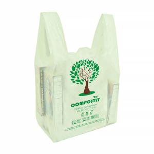 China Custom Coloured Biodegradable Shopping Carrier Bags BPI DIN CERTCO ABA Certified factory