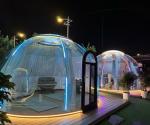 Modern Luxury Design Prefab Green Houses Windproof PC Material Dome Tent for