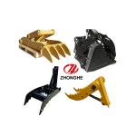 Antiwear Excavator Thumb Bucket for CAT312, PC60 with Yellow Black Tooth