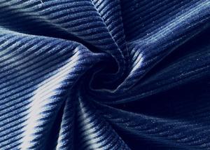 China 250GSM Stretchy 92% Polyester Corduroy Fabric for Accessories Navy Blue factory