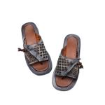 S357 Direct Selling Ins Tide Shoes 2020 New Cotton And Linen Fight Leather Flip