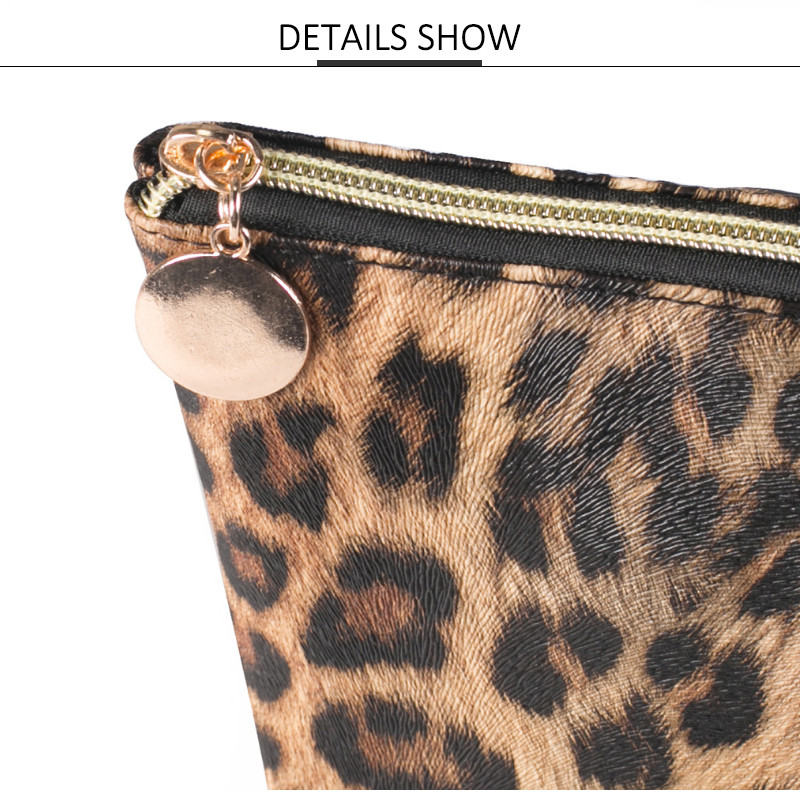Multifunctional Leopard Print PU Makeup Travel Bag