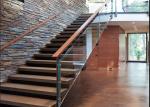 Concealed Keel Floating Steps Staircase With Tempered Glass Railing Systems