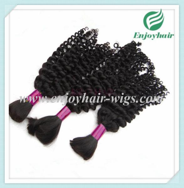 Peruvian 5A virgin remy hair bulk ,natural color, deep curly style 10''-26'
