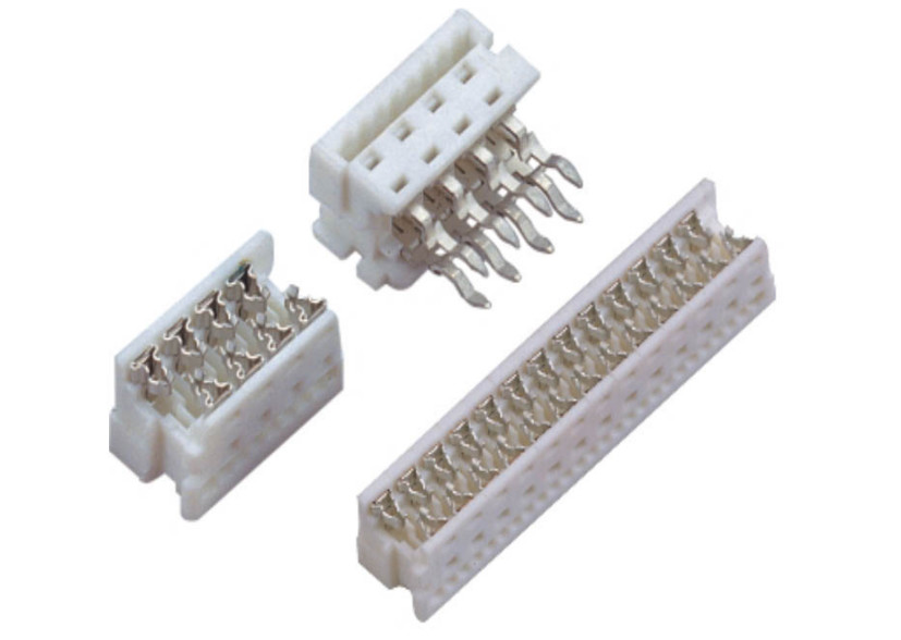 2.54mm Pitch Female Card Edge Connector Right Angle 64P Current Transmission