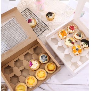 Customized Recycled Cake Packaging box with clear window