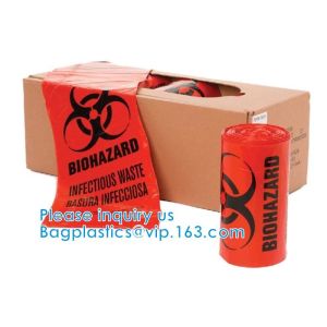 Polypropylene Lab Red Biohazard Bags Medical Waste Garbage Bags Infections