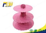 CMYK Printing Pop Design Cardboard Tiered Cake Stand Durable For Shopping Mall
