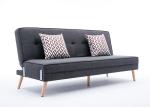Steady Contemporary Bedroom Furniture Two Seater Fabric Sofa In Black Grey Color