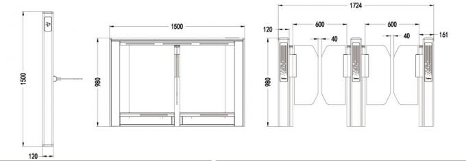 Transparent Arm Swing Barrier Turnstile Servo Motor For Office Building 0