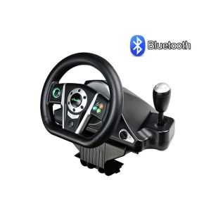 China Bluetooth Wireless Video Game Steering Wheel Built In Lithium Battery factory