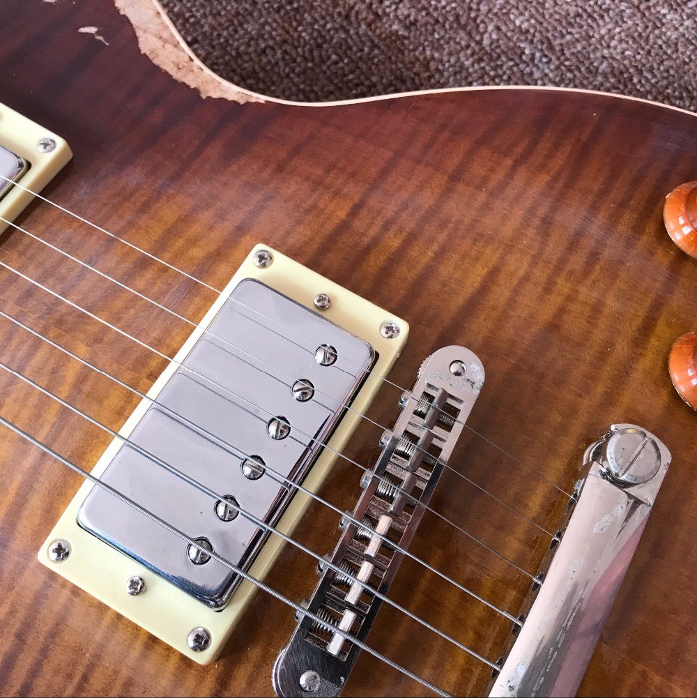 New style high-quality Custom Shop Limited Gibbons Pearly Gates Standard Relic LP Electric Guitar