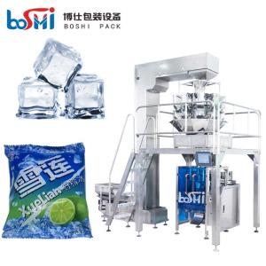 China Automatic Ice Cube Frozen Food Packing Machine With Vibrating Weighing factory