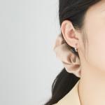 1.6g 1.5x0.3cm Stainless Steel Gold Hoop Earrings Party CZ Real Silver Earrings
