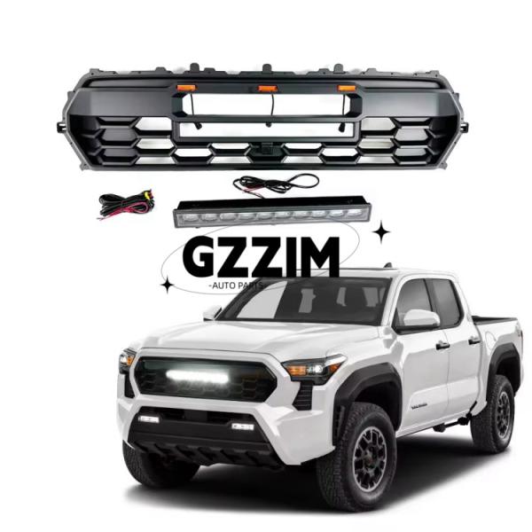 Toyota Tacoma 2024 ABS Mesh Front Grille With Light Bar Black Car Grille Front