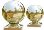 Silver Gold Plated Stainless Hollow Steel Ball With Custom Base Handrail Stair