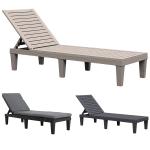 Outdoor Furniture Sun Bed for Swimming Pool Plastic Stackable Chaise Lounge